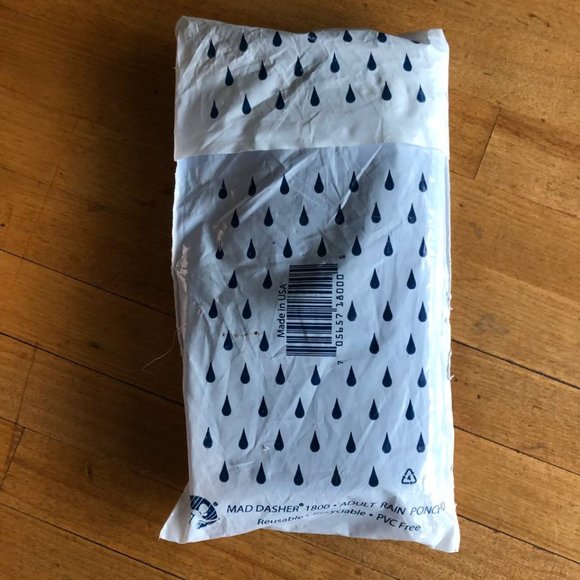 Mad Dasher 1800 Adult Reusable Rain Poncho Blue Color - Picture 3 of 11